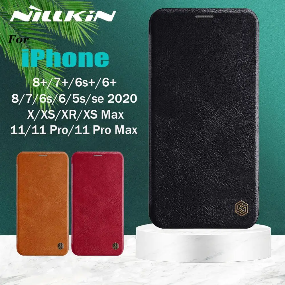 Чехол Nillkin для iPhone 12 MIni 11 Pro Max X Xs XR чехол из натуральной искусственной кожи с