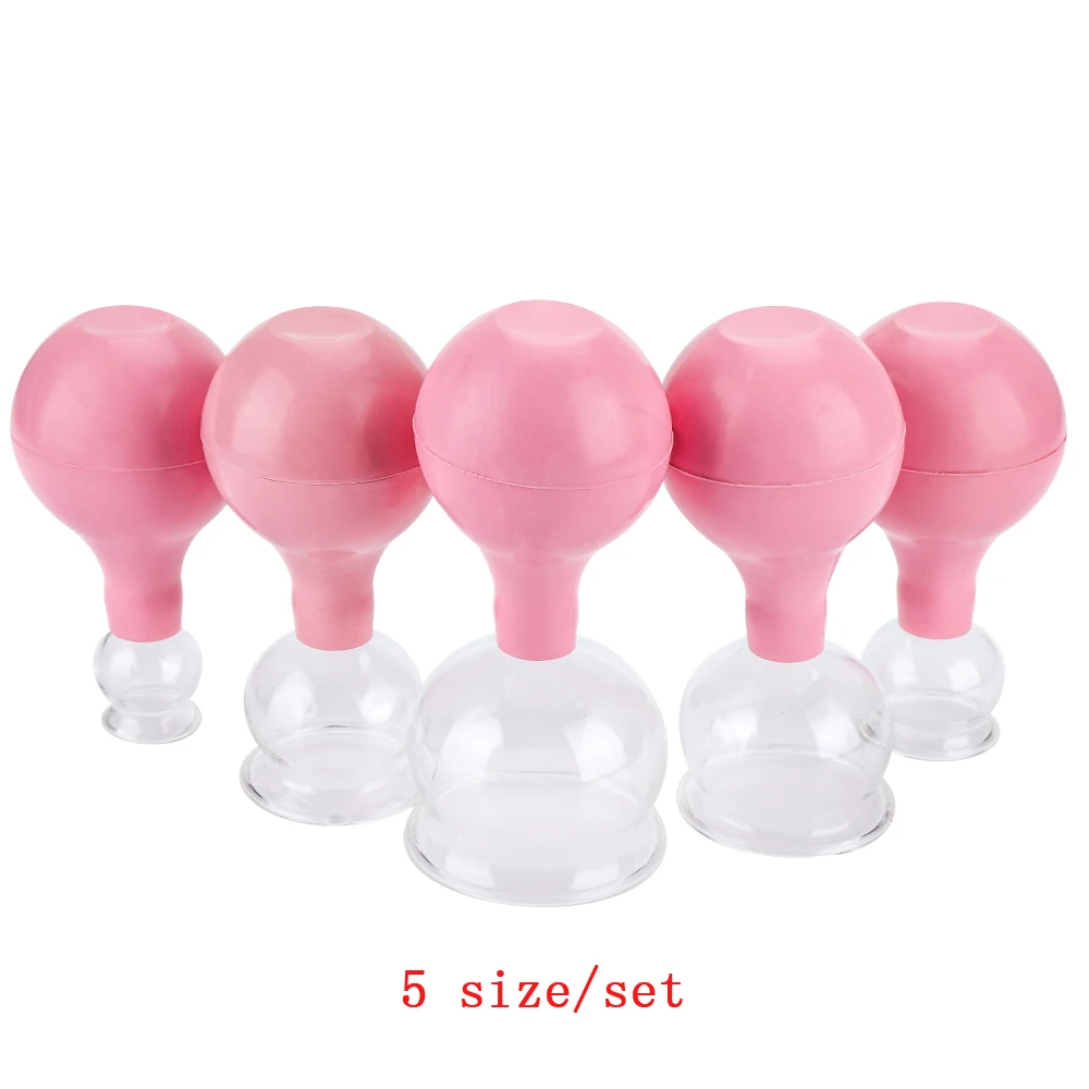 pink 5pcs Розовые вакуумные банки для вакуумного массажа, китайский всасывающий семейный массаж тела, помощник для лечения ревматизма, облегчение боли, забота о здоровье - Цвет: pink 5pcs