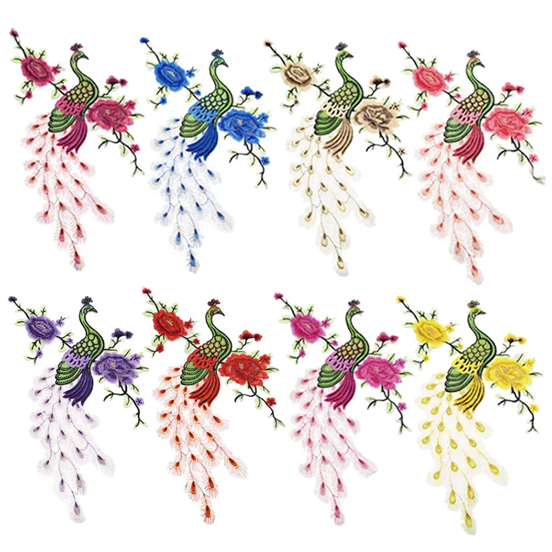 Fashion Embroidery Fabric Peacock Lace Sewing Applique Lace Collar Neckline Collar Applique DIY Clothing Accessory Scrapbooking