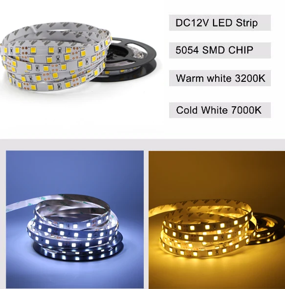 New Ultra Brightness 5M LED Strip 4040 5054 5050 5630 12V Flexible Highlight LED light Tape Ribbon 120leds/m Brighter than 2835 - Испускаемый цвет: 5m 300leds 5054