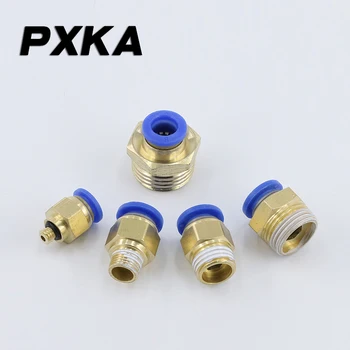 

Free shipping 2PCS Pneumatic connector PC4-M5 Quick Insert Quick Connect Fine Teeth Metric Thread PU Pipe Straight Fittings