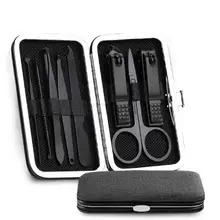 18 шт., машинка для стрижки ногтей из нержавеющей стали, триммер для ушей, черный/серый/розовый, инструменты для маникюра, повседневный набор