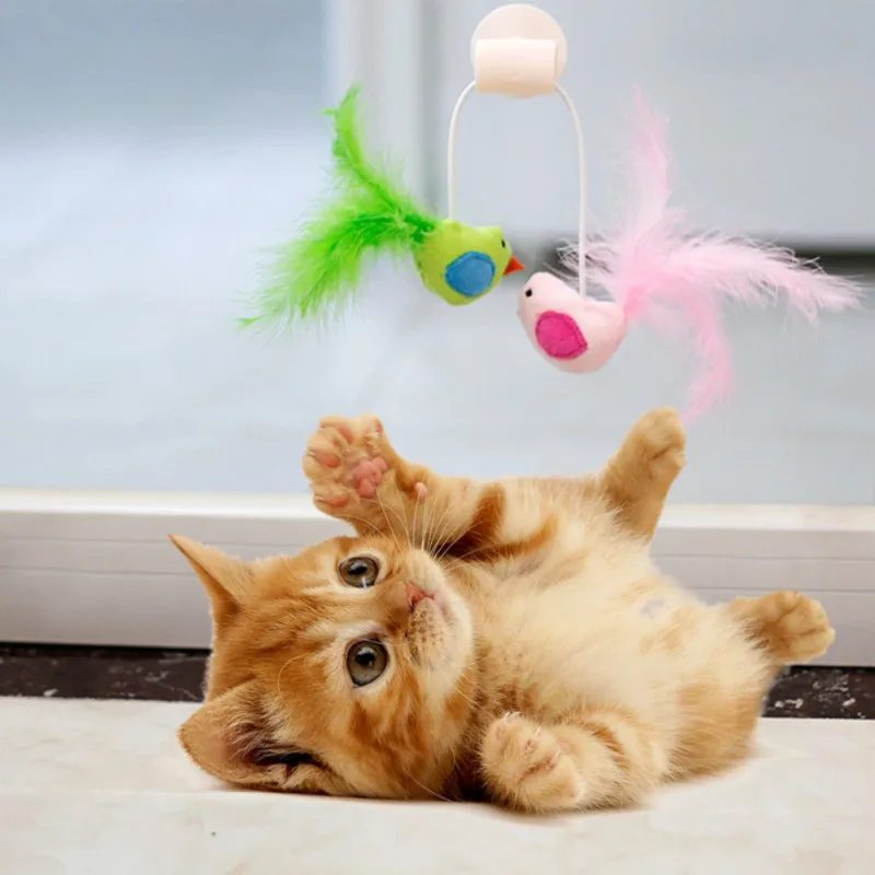 Птичье перо Catnip колокольчик Игрушка Pet Catnip колокольчики игрушки птицы игрушки из перьев для кошек котенок интерактивный оконные игрушки
