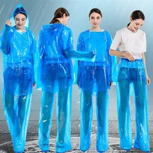 Imperméable jetable pantalon de pluie ensemble étanche à la poussière imperméable costume pour hommes femmes randonnée pêche Anti-buée vêtements de protection(China)