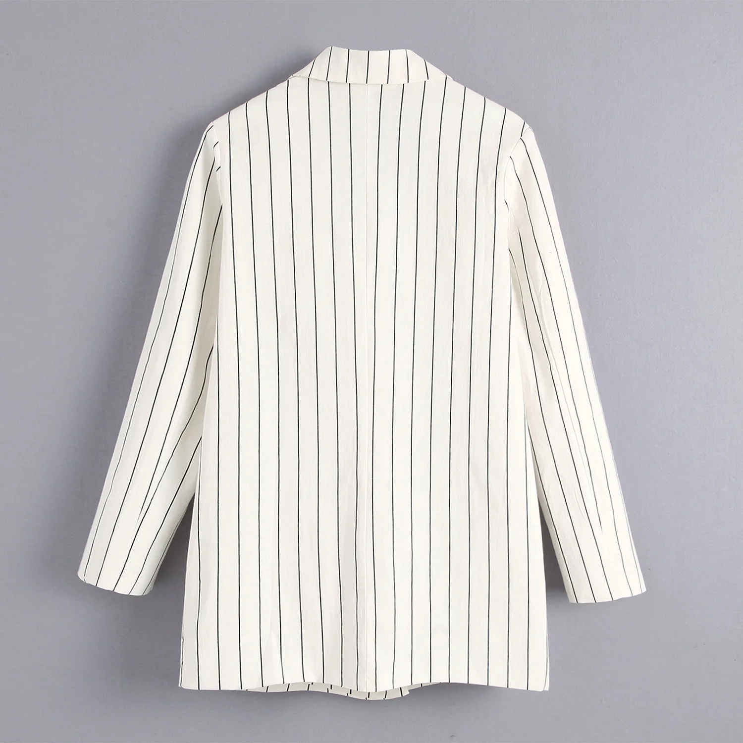 

F2207-Europe And America WOMEN'S Dress 19 Spring And Autumn New Style Fashion Elegant-Style Double Breasted Stripes Suit Jacket