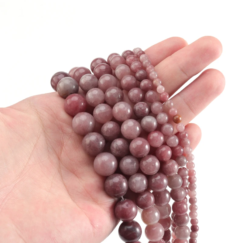 

Natural Stone Dull And Smooth Pear Pink Crystal Agate Round Loose Beads Jewelry Bracelet Making 15 "Strand 4 6 8 10 12mm Fit