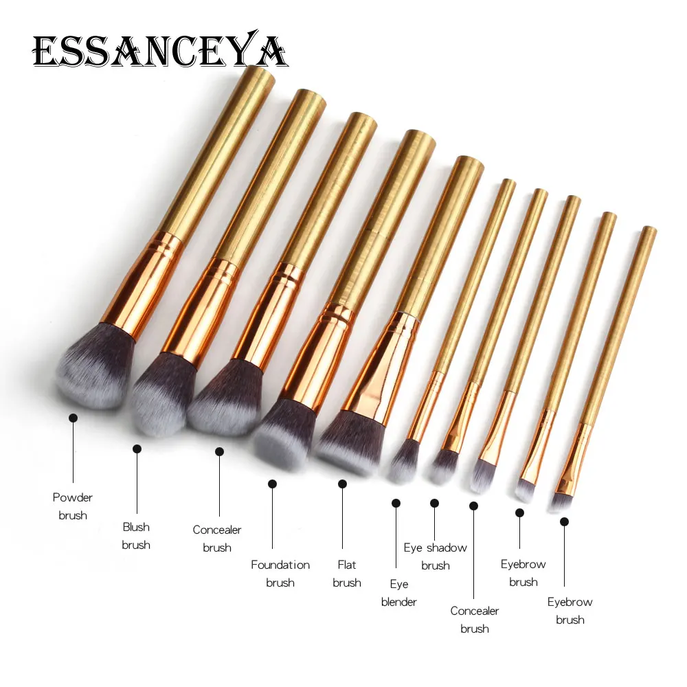 ESSANCEYA, 7/10 шт., набор мраморных кистей для макияжа, основа, пудра, румяна, тени для век, кисть для смешивания, кисти для макияжа, инструменты, косметический набор - Handle Color: 10 pcs