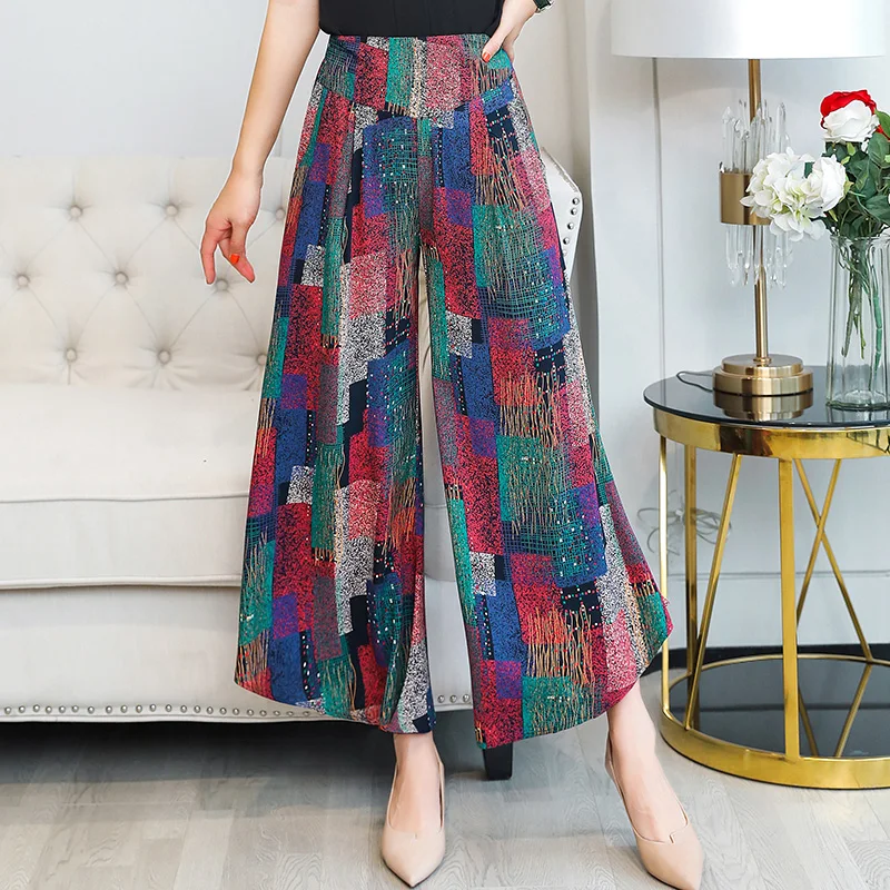 Trousers High Waist Plaid Pants|Pants 