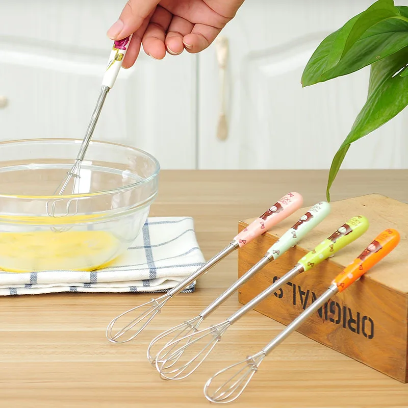 2494 Fashion Small Manual Ceramic Cartoon Handle Egg Beater Kitchen Cake Bakery Stirrer Spending Maker