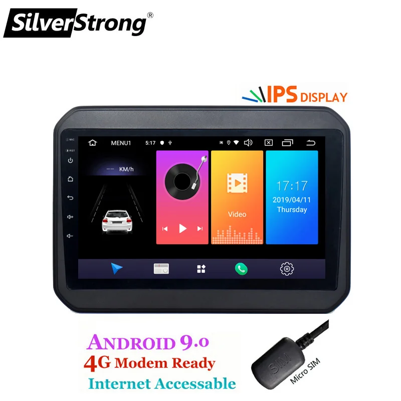 Sale SilverStrong 4G SIM Modem Car Android9.0 player for SUZUKI IGNIS ignis 9 inch gps navigation WIFI BT RDS 2 din radio multimedia 0
