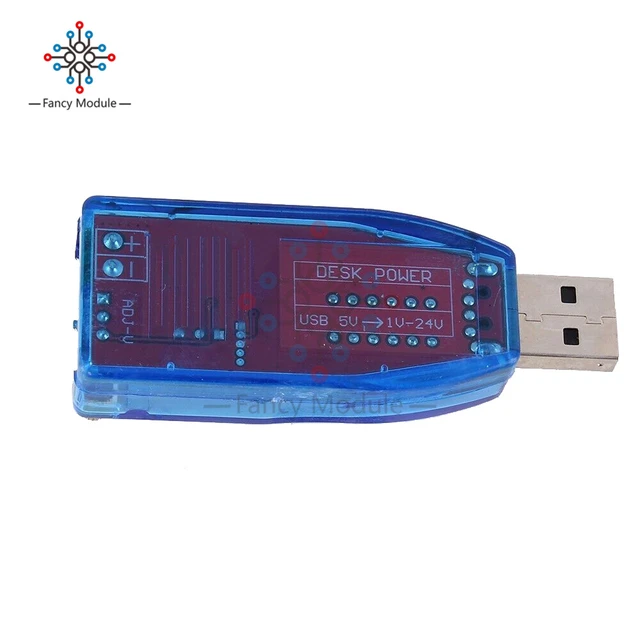 5V bis 12V 24V Spannungsanzeige USB-Boost-Modul 1-24V einstellbares 3W  Desktop-Netzteil