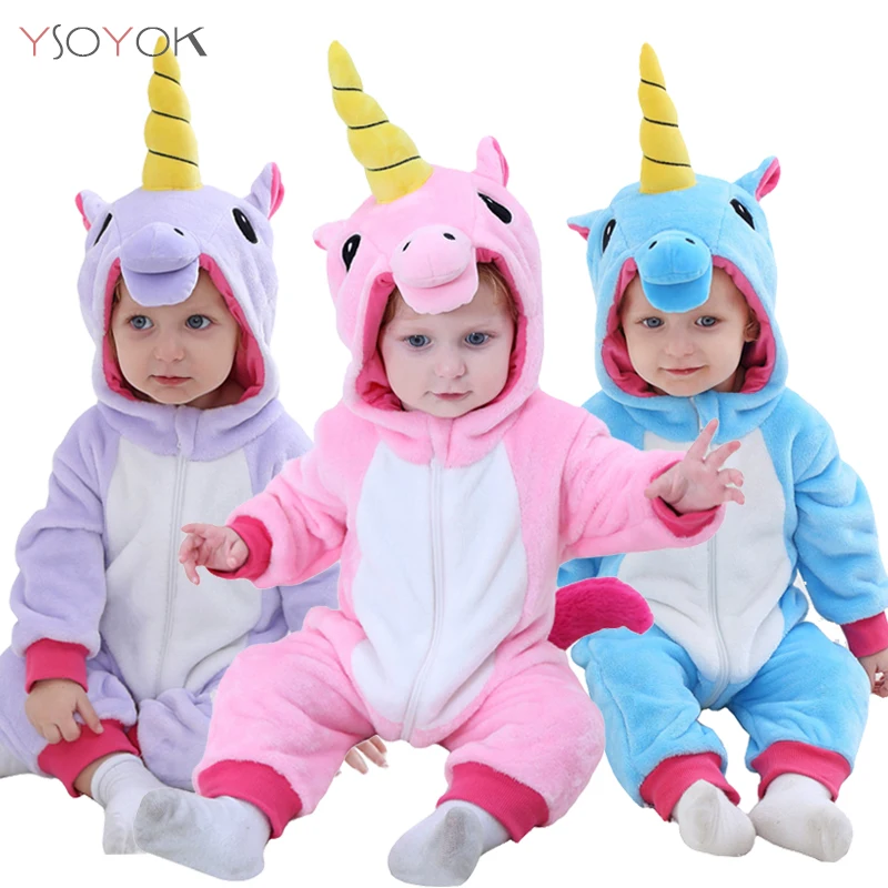 

Baby Romper Newborn Infant Clothing Boy Girl Unicorn Pajamas Kigurumi Animal Onesie Jumpsuit Stitch Costume Winter Baby Rompers