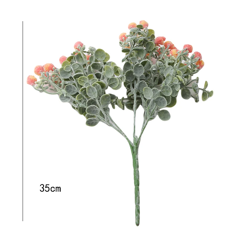 Simulation Plastic Flower Artificial Milan Bayberry Grass Fake Flocking Flower For Wedding Party Home Decor