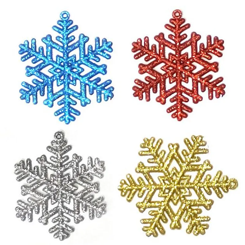 

12PCS/LOT Sparkling Snowflake Pendant For Christmas Decoration Holiday Decoration Accessories 10CM Christmas Tree