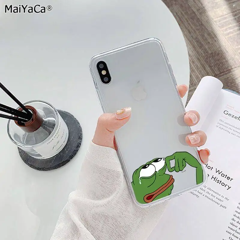 MaiYaCa Sad Frog pepe meme ТПУ мягкий чехол для телефона Fundas чехол для iPhone 11 pro XS MAX 8 7 6 6S Plus X 5 5S SE XR - Цвет: A8