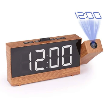 

Projection Radio Alarm Clock LED Digital Desk Table Watch Snooze Function 180 degree Adjustable with Sleep Timer