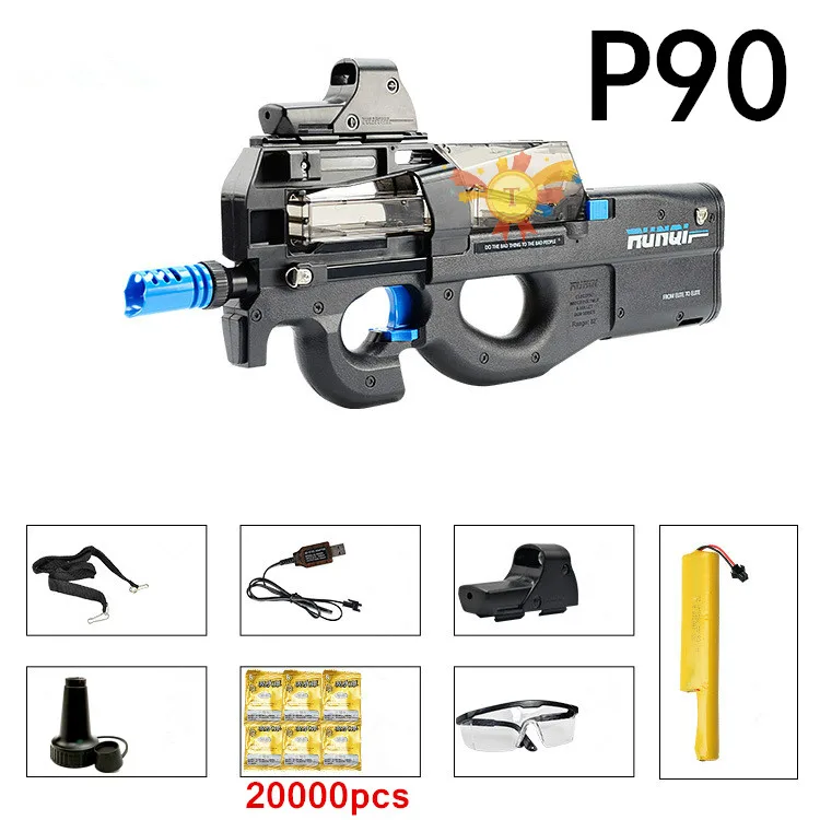 P90 электрический игрушечный водный пистолет пуля всплески пистолет граффити издание живой CS штурмовой Бекас оружие открытый пистолет игрушки - Цвет: Promotion sales set