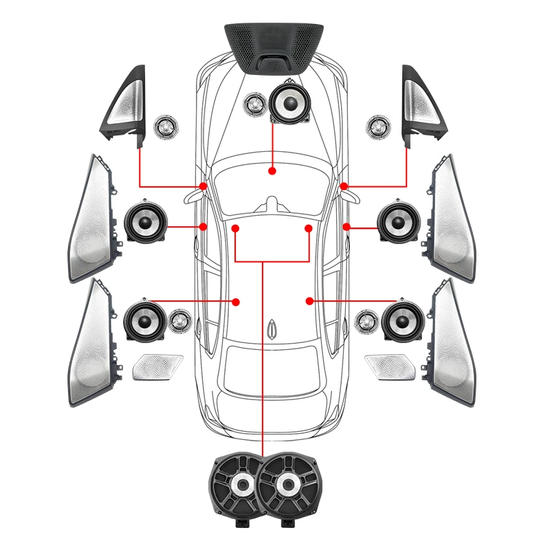 자동차 앞뒤 도어 글로우 트위터, 야광 조명 트림, 서브우퍼 오디오 스피커, 혼 LED 커버, BMW X5 G05 X7용