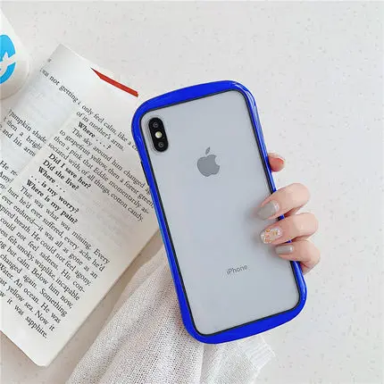 Синий Чехол GlamPhoneCase, простой однотонный чехол для iPhone X XS Max XR, Жесткий Чехол для iPhone 7 8 6 6s Plus - Цвет: Синий