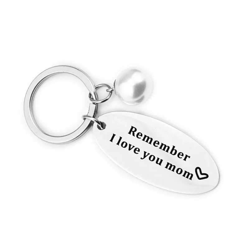 

Remember I love you mom Keychain Stainless Steel Keyring Mother's Day Gift for Mom