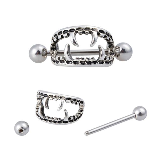 Rabbit Nipple Ring Piercing Barbell Shield Bar Rings Surgical Steel Sexy Adult Game for Women Breast Body Jewelry Gift 14G