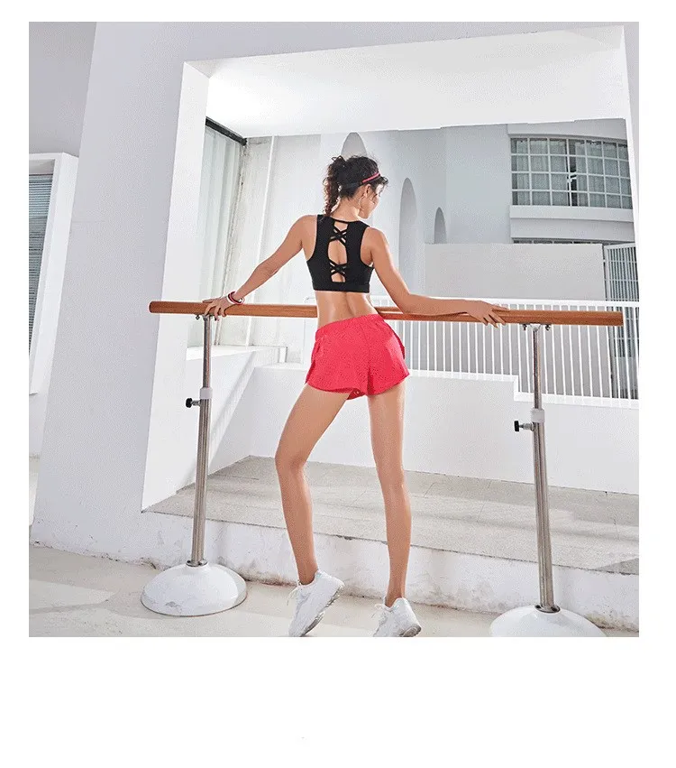 2019Fixed Double Shoulder Strap Gym Vest Female Anti-sagging Gathering Cross Beauty Back Yoga Bra Sports Underwear No Rims Bra