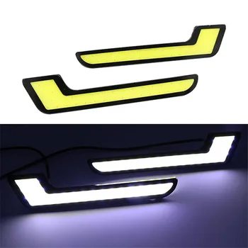 

1 Pair 7-Shape Ultra-thin Auto Car Fog Lamps COB LED DRL Day Lights Automobile Accessories