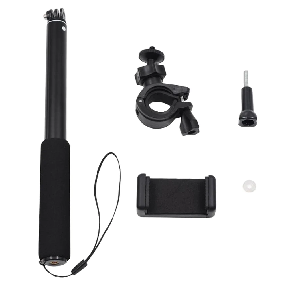 Telescoping Selfie Stick For DJI OSMO Sports Action Camera Cam And Cell Phone Holder Bike Handlebar Mount Selfie Stick