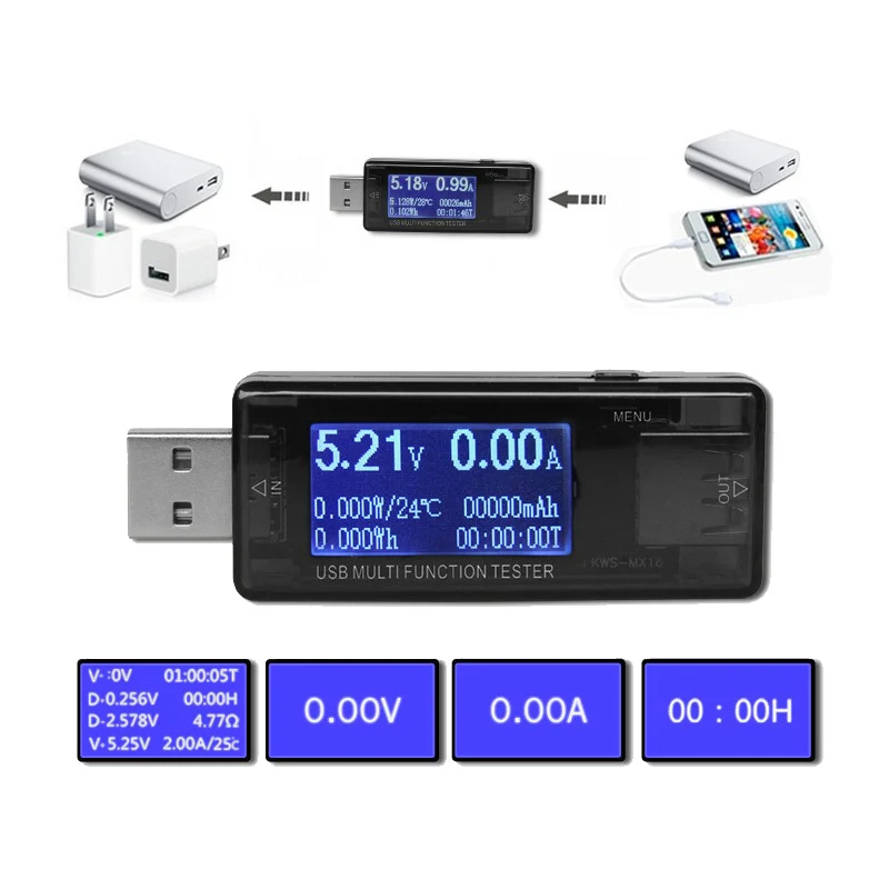 USB тестер 11 в 1 вольтметр амперметр внутреннее