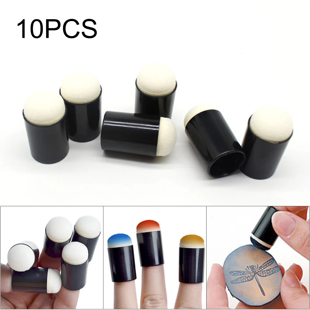 

10 Pcs Finger Sponge Art And Craft Drawing Project Finger Painting Sponge Set