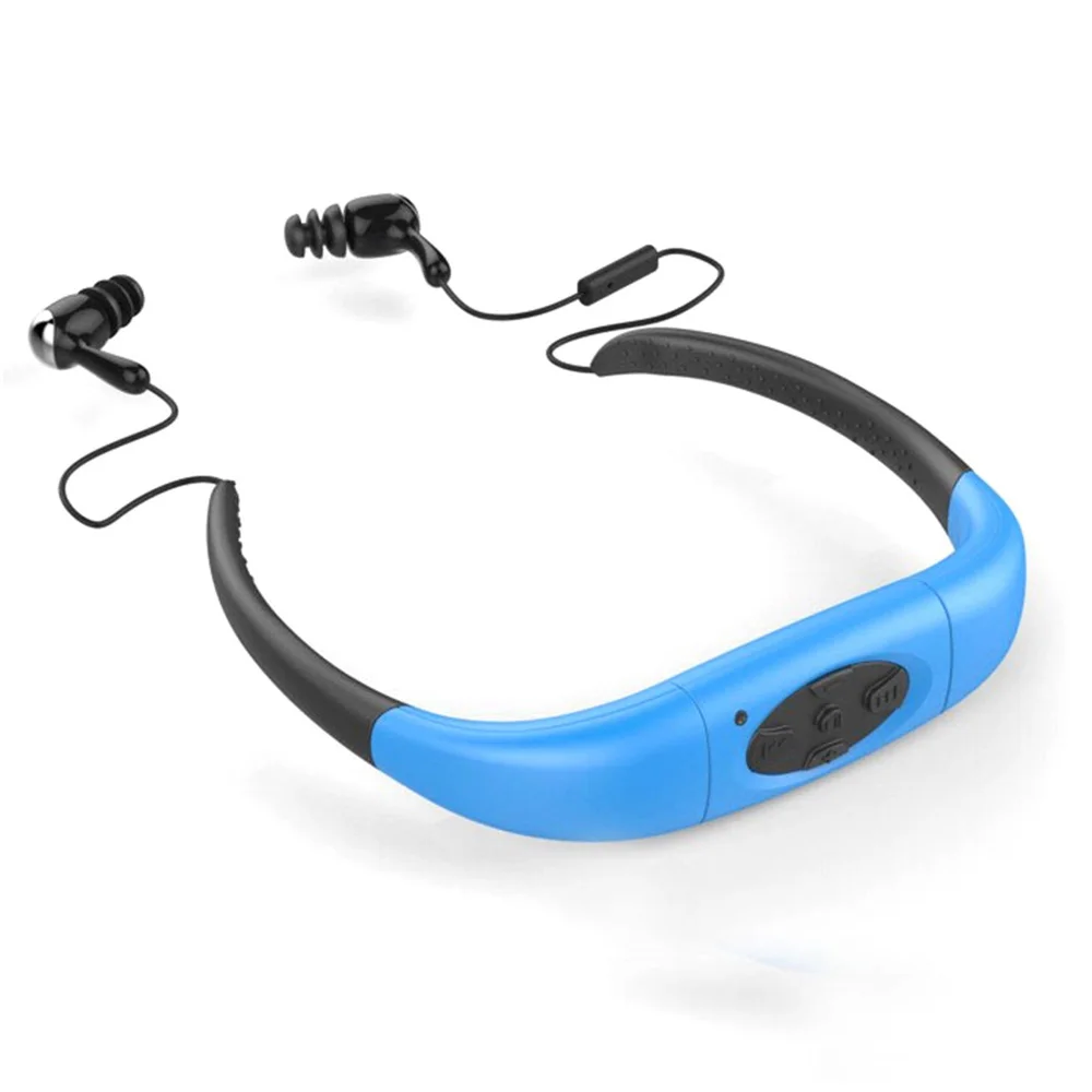 Новейшая Водонепроницаемая bluetooth-гарнитура для плавания, серфинга, дайвинга, Спортивная гарнитура с Bluetooth, водонепроницаемая fm-радио, mp3-плеер - Цвет: Blue
