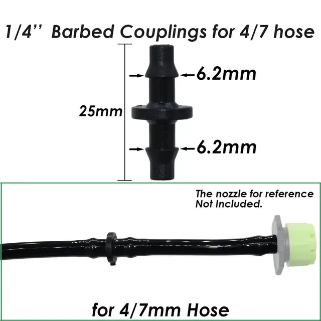 Sprycle 50 Pc 4/7 Mm -Es Műanyag Tengelykapcsolók Dupla Szöges Csatlakozó 1/4 "-Es Csövek Tömlő Javító Póló Csepegtető Kerti Üvegház - Image 2