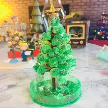 Arbre de noël à fleurs en cristal, bonhomme de neige, jouets magiques, vert, décoration créative, cadeau de noël