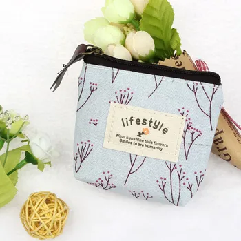 

Small Canvas Purse Zip Wallet Lady Coin Case Bag Handbag Key Holder