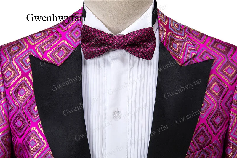 Gwenhwyfar Genle, мужские костюмы, розовые, настоящие Женихи, мужские, черные, с отворотом, смокинги для жениха, мужские смокинги, Свадебные/выпускные костюмы, 3 предмета