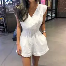 

Women's Summer Jumpsuits Sleeveless ZANZEA Stylish Overalls V Neck Backless Rompers Female Lace Up Casual Pants Oversized