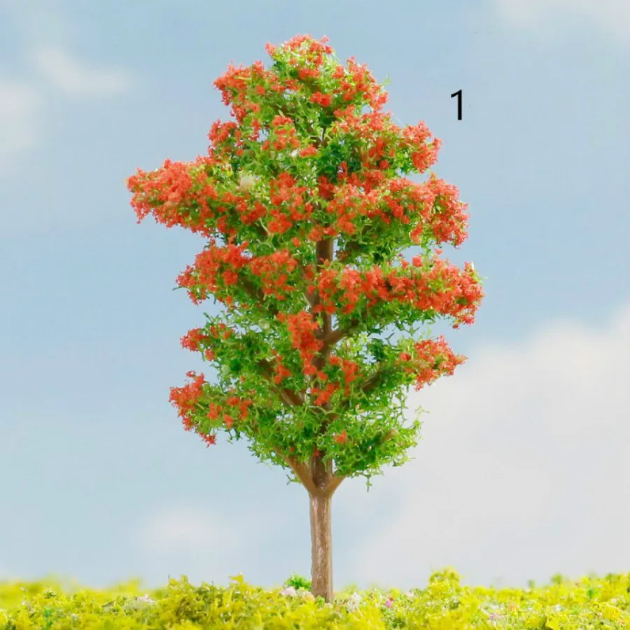 200pcs/lot 5cm architecture mini plastic model color tree for ho train layout railway layout model building