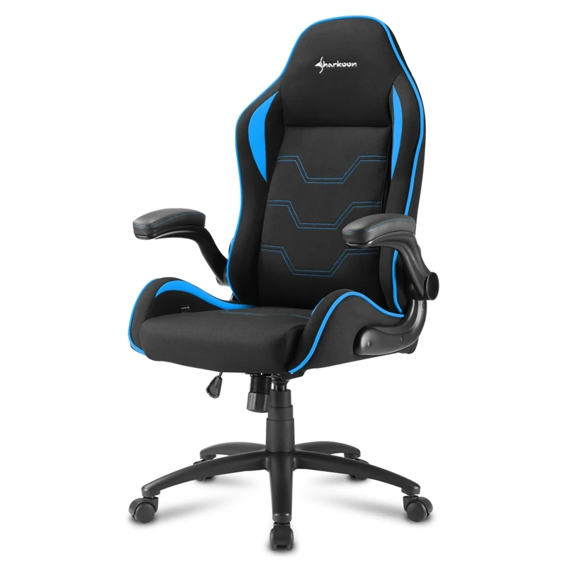 Игровое кресло Sharkoon Elbrus 1 компьютерное, до 120 кг, ткань/сталь/дерево - Цвет: Небесно-голубой