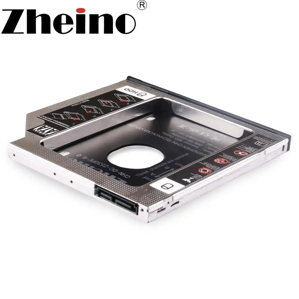 Zheino Алюминиевый жесткий диск 9 0 мм 2 й SSD Caddy 5 SATA к рамка HDD Чехол адаптер отсек для