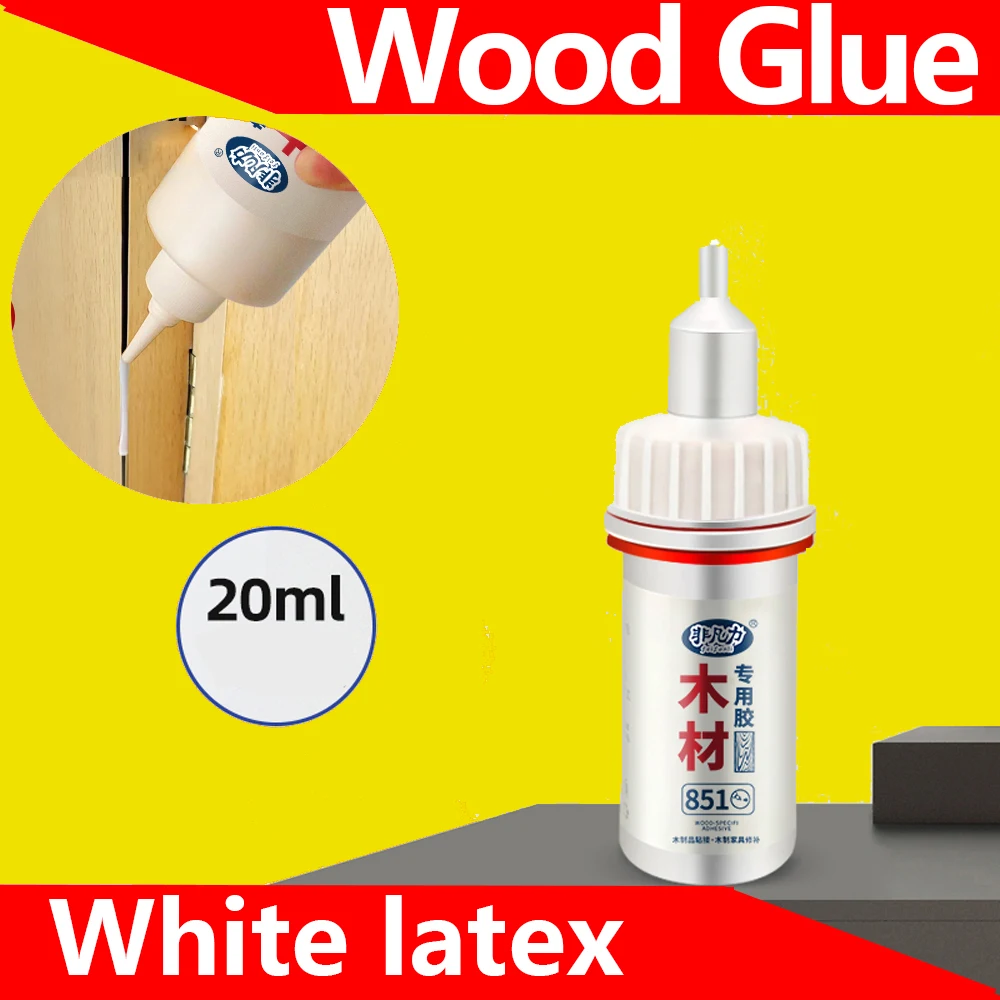 Wood Glue Special Glue for Wood White Latex Adhesive Universal Quick-drying Woodworking Glue, Strong 20ml