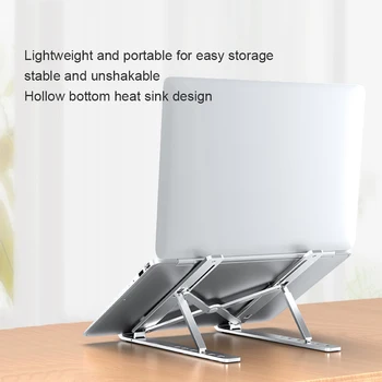 

Portable Laptop Stand Aluminium Adjustable Notebook Stand For Macbook Pro Foldable Base Laptop Holder Computer Cooling Bracket