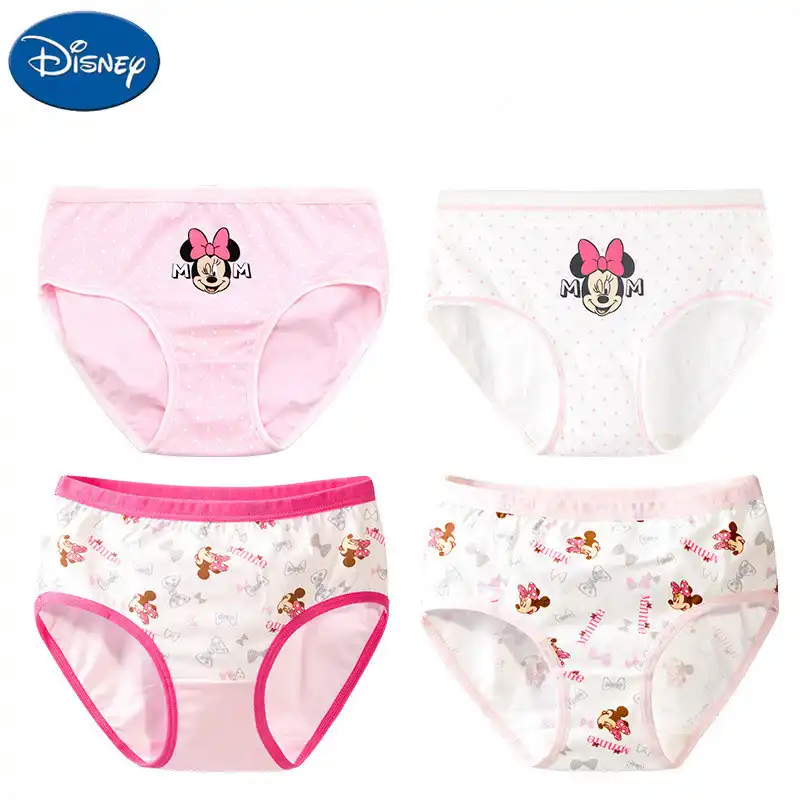 ディズニー漫画miiineマウスパンティー女の子かわいいパンティー子供の下着コットンピンクパンティーパック 2 個 3 9y パンティー Aliexpress