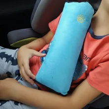 Детская Автомобильная мягкая подушка на подголовник, ремень безопасности, подушка на шею, ремень безопасности для автомобиля, ремень на голову, накладка на голову