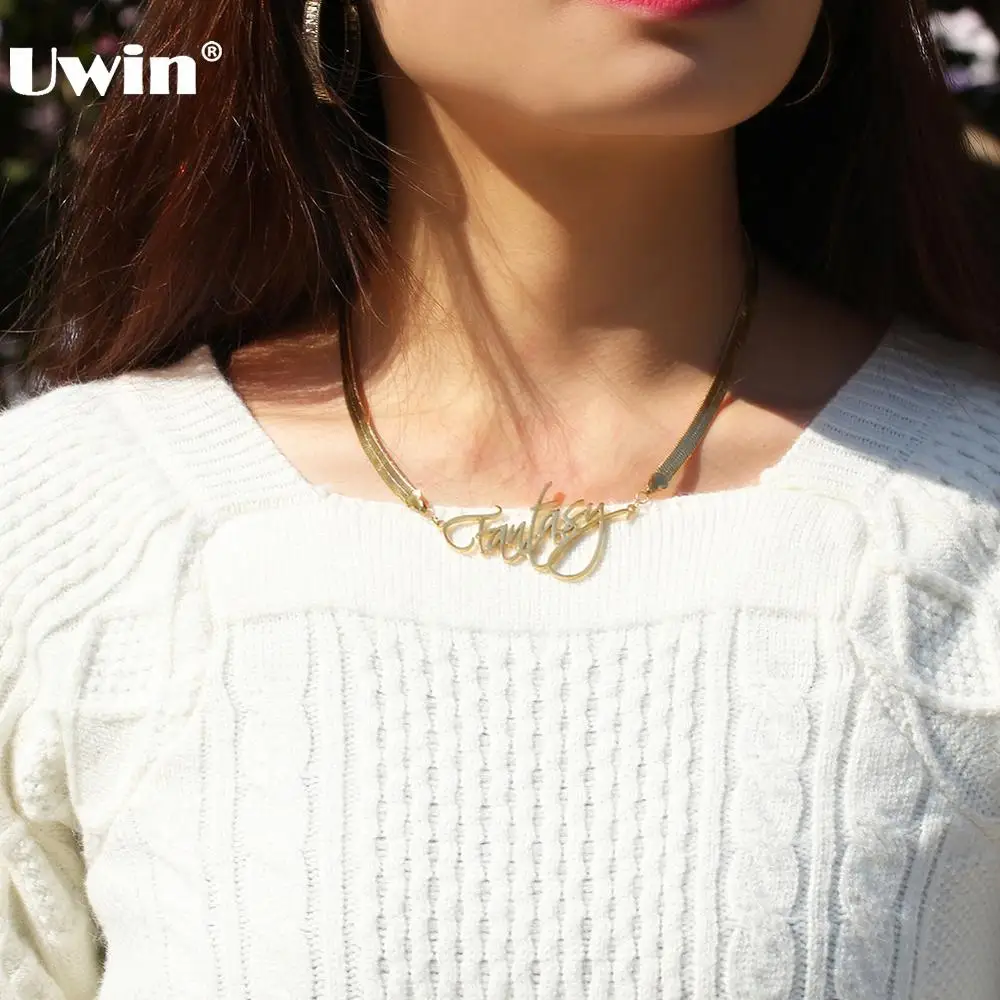 Herringbone Chain Necklace Women 