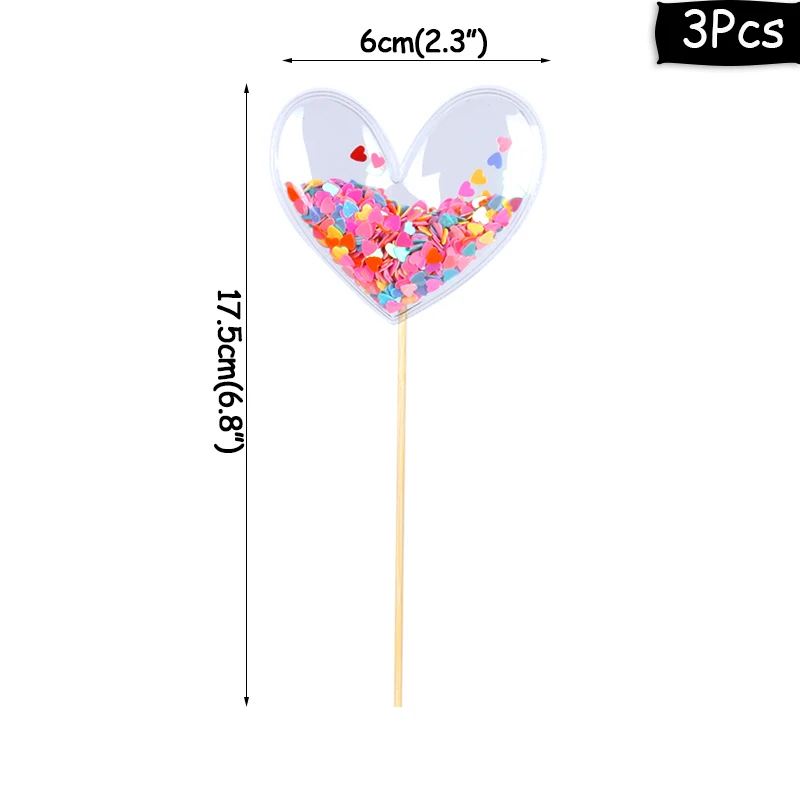 3pcs PVC topper-H WEIGAO 5 дюймов розовое золото воздушный шар "Конфетти" Торт Топперы день рождения торт Свадебные украшения мини-шар Топпер ремесла для дня рождения - Цвет: 3pcs PVC topper-H