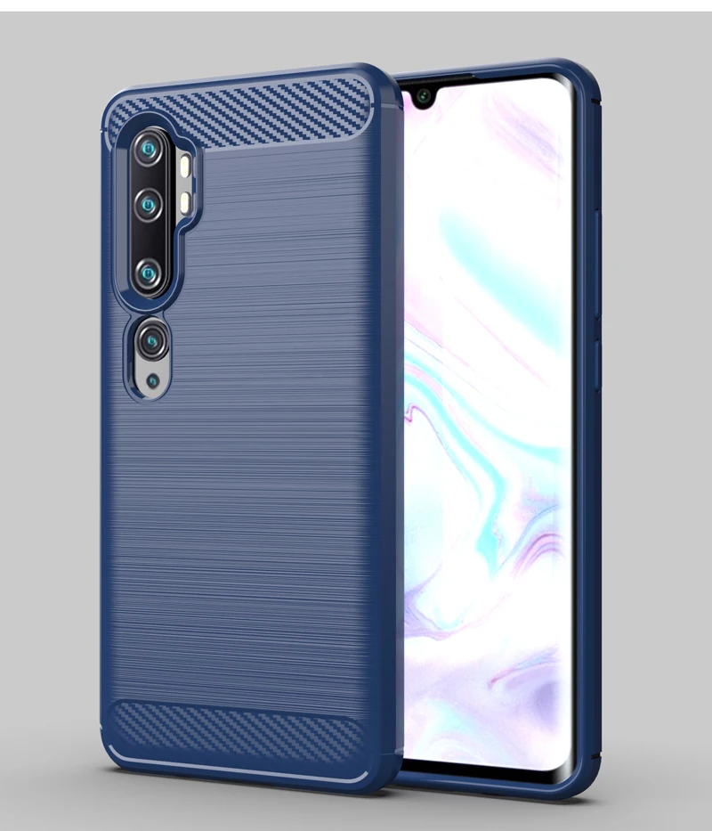 Для Xiaomi Mi Note 10 Чехол Мягкий ТПУ противоударный чехол карбоновый Узор Матовый чехол s для Xiaomi Mi Note 10 Note 10 Чехол Чехлы
