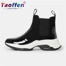 Taoffen/женские ботильоны из натуральной кожи; кроссовки; прогулочная обувь; женская зимняя обувь; теплая модная обувь; Размеры 35-40