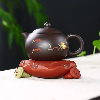

Handmade lotus purple clay teapot trivets kung fu tea tray pot base