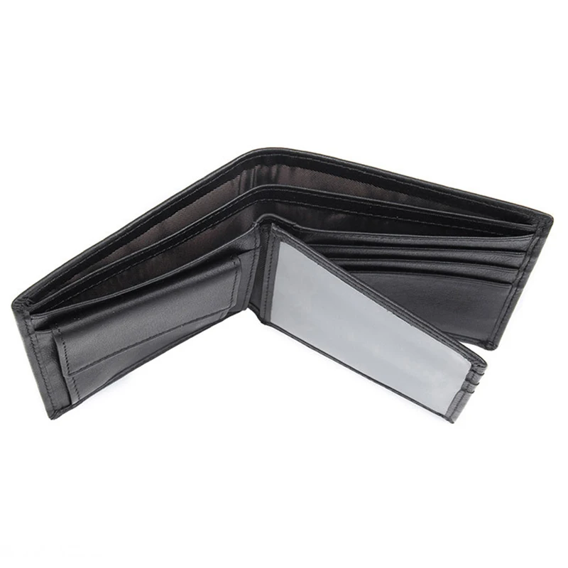 Luufan Real Cowhide Leather Purse Of Men Business Type Bifold Short Wallet Vintage Genuine Leather Credit Card Purse Man Male