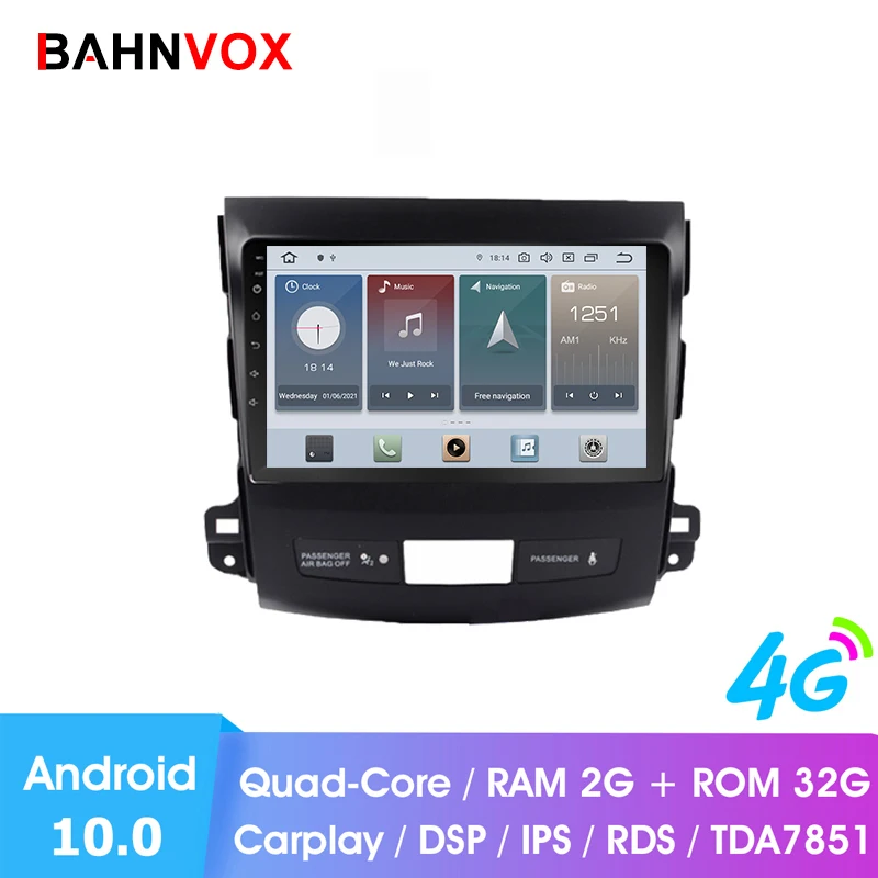 9-дюймовый автомобильный dvd-плеер с gps ОЗУ 2 Гб android 10 0 для Mitsubishi Outlander Peugeot 4007 радио